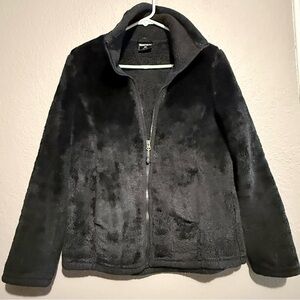 Black Fleece Zip-Up Jacket Size Medium